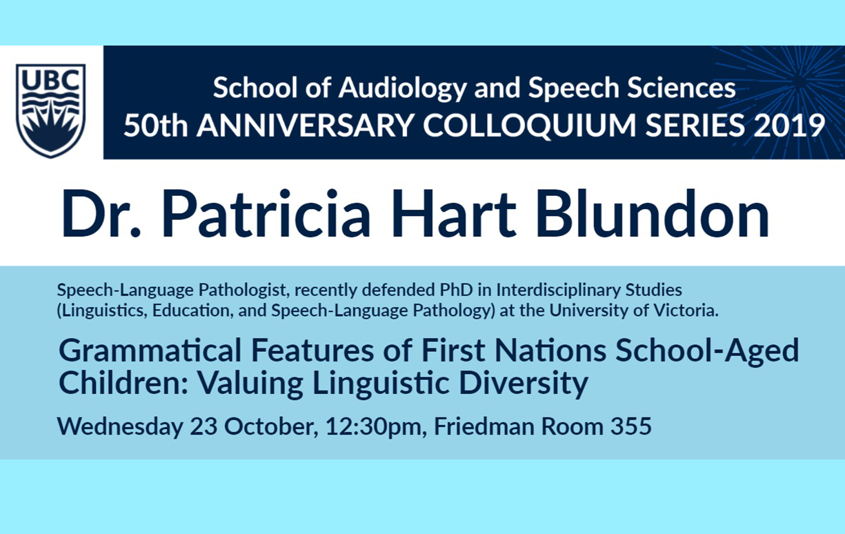 A poster for the event on a blue and white background. 