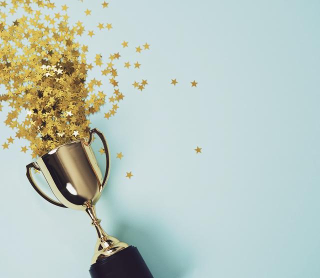 Photo of a gold trophy 