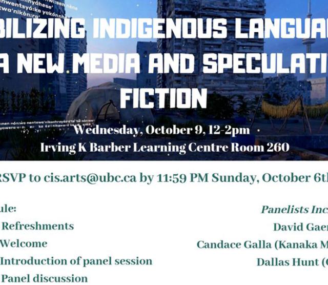 A picture of a poster for the event including the schedule and a picture of a tent surrounded by buildings