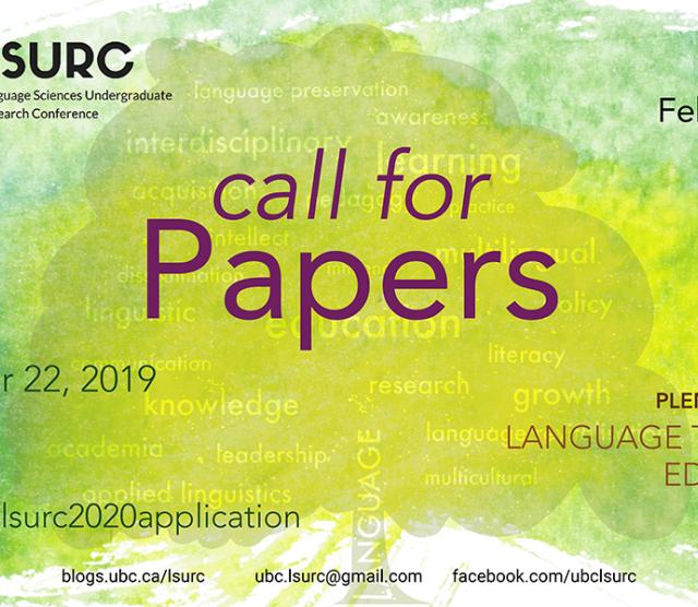 A picture of the LSURC 2020 call for papers poster in yellow and green.